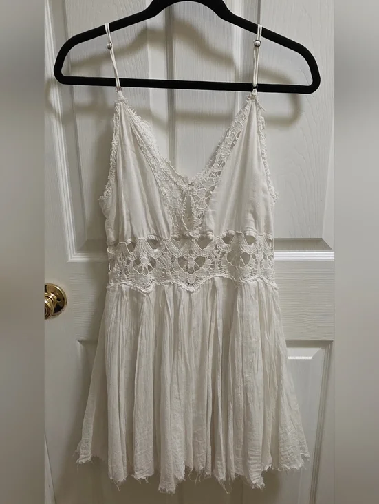 Free People Ivory Crochet Mini Dress - Picture 6 of 9